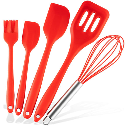 Küchenhelfer aus Silikon & Edelstahl Kochutensilien Rot - 5er Set (Küchenhelfer & - utensilien) kaufen bei Linkreich – Jetzt entdecken!