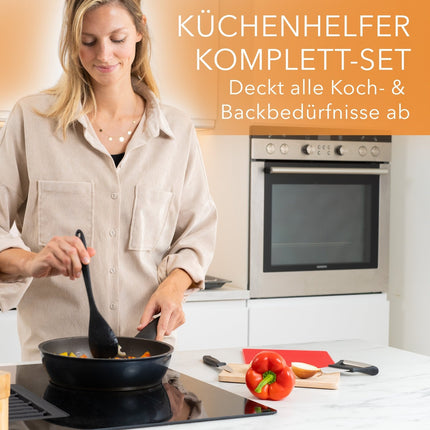 Küchenhelfer aus Silikon & Edelstahl Kochutensilien Schwarz - 10er Set (Küchenhelfer & - utensilien) kaufen bei Linkreich – Jetzt entdecken!