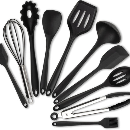 Küchenhelfer aus Silikon & Edelstahl Kochutensilien Schwarz - 10er Set (Küchenhelfer & - utensilien) kaufen bei Linkreich – Jetzt entdecken!