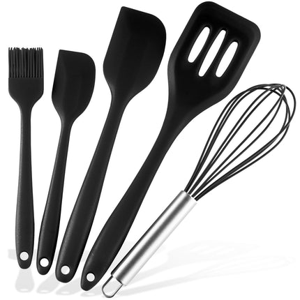 Küchenhelfer aus Silikon & Edelstahl Kochutensilien Schwarz - 5er Set (Küchenhelfer & - utensilien) kaufen bei Linkreich – Jetzt entdecken!