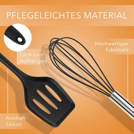 Küchenhelfer aus Silikon & Edelstahl Kochutensilien Schwarz - 5er Set (Küchenhelfer & - utensilien) kaufen bei Linkreich – Jetzt entdecken!