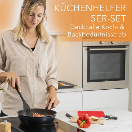 Küchenhelfer aus Silikon & Edelstahl Kochutensilien Schwarz - 5er Set (Küchenhelfer & - utensilien) kaufen bei Linkreich – Jetzt entdecken!