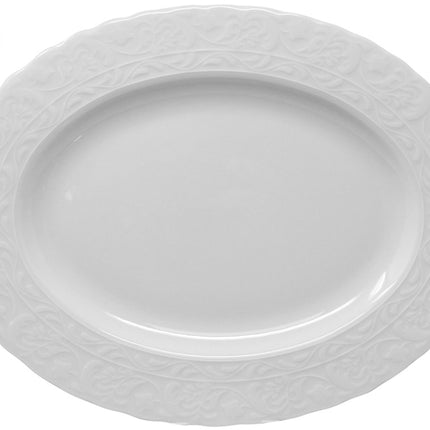 Kütahya Bone Amore Basak 28cm Oval Plate White