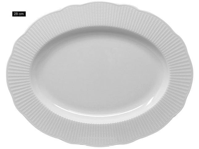 Kütahya Bone Amore Ilay 28cm Oval Plate White