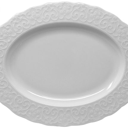 Kütahya Bone Amore Irem 28cm Oval Plate White