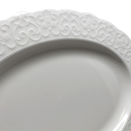 Kütahya Bone Amore Irem 28cm Oval Plate White