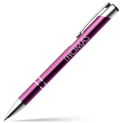 SEO. Kugelschreiber mit Gravur - Wunschname - Verschiedene Farben - Pink Linkreich