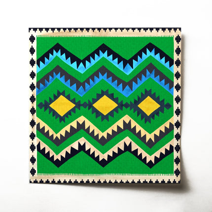 Kunstdruck Kilim Classic grün