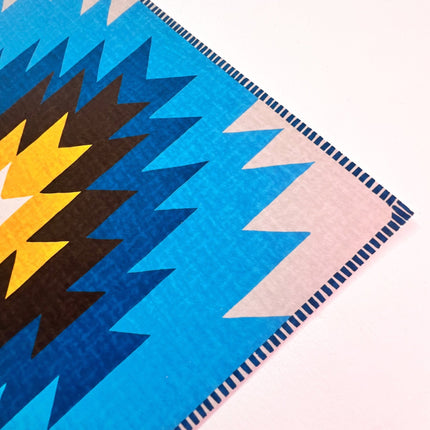 Kunstdruck Kilim Yamka azurblau