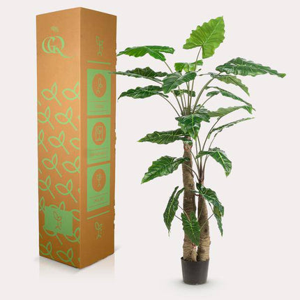 Kunstpflanze Alocasia – Elefantenohr – 180cm – Hochwertige künstliche Pflanze mit großen naturgetreuen Blättern & weißer Maserung – Immergrüne Dekopflanze für Wohnzimmer, Büro & Innenräume – Pflegefrei & haustierfreundlich (Plant) kaufen bei Linkreich – Jetzt entdecken!