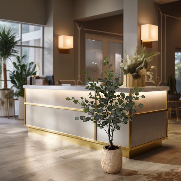 Kunstpflanze Eukalyptusbaum – Blue Gum Tree – ca. 140cm hoch – Täuschend echt & pflegefrei – Für Wohnzimmer, Büro & dunkle Räume – Immergrün & stilvoll (Plant) kaufen bei Linkreich – Jetzt entdecken!