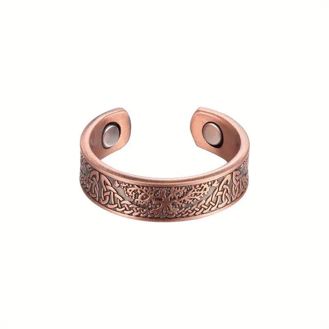 SEO. Kupferring mit Magneten mit Lebensbaum unisex, verstellbar, massiv - Linkreich