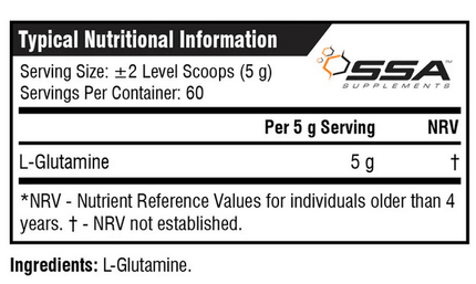 SEO. L - GLUTAMINE 500g - SSA Supplements - Linkreich