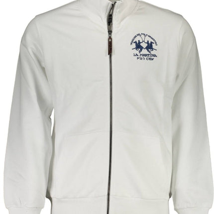 SEO. LA MARTINA Herren - Sweatshirt mit Reißverschluss – Italienische Qualität aus Baumwolle - Weiß Linkreich