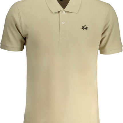 SEO. LA MARTINA Poloshirt Herren – Weißes Kurzarm - Polohemd mit Logo - Stickerei - Beige Linkreich