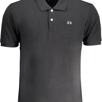 SEO. LA MARTINA Poloshirt Herren – Weißes Kurzarm - Polohemd mit Logo - Stickerei - Schwarz Linkreich