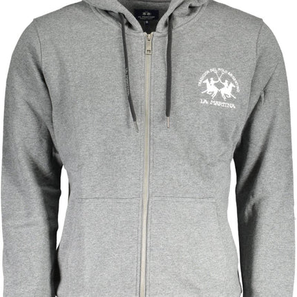 SEO. LA MARTINA Sweatshirt Herren mit Reißverschluss – Graues Kapuzenpullover für Herbst/Winter - Grau Linkreich