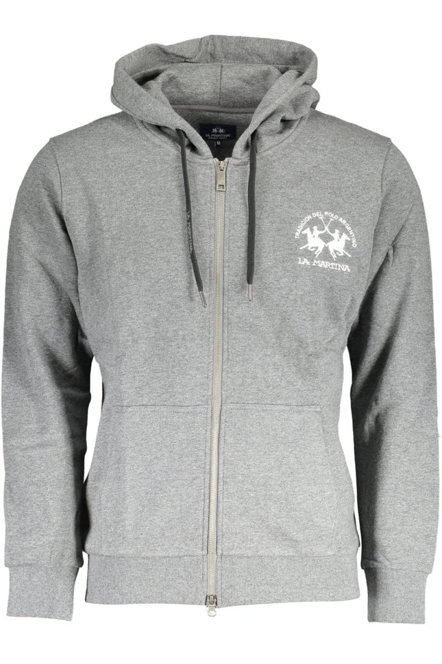 SEO. LA MARTINA Sweatshirt Herren mit Reißverschluss – Graues Kapuzenpullover für Herbst/Winter - Grau Linkreich