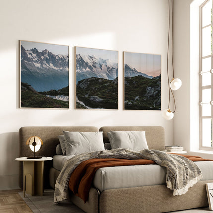 Lac de la Flégère – Chamonix Mountain Landscape Print Set of 3