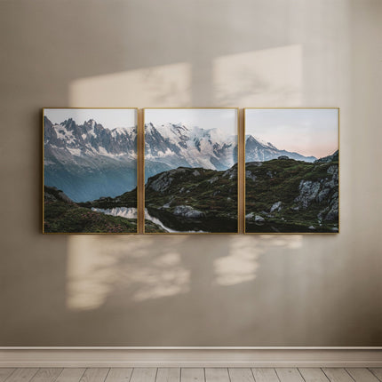 Lac de la Flégère – Chamonix Mountain Landscape Print Set of 3