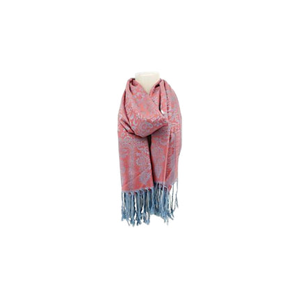 Damen Brokat Schal / Paisley Muster: Fransenschal seidig weich 175x70cm