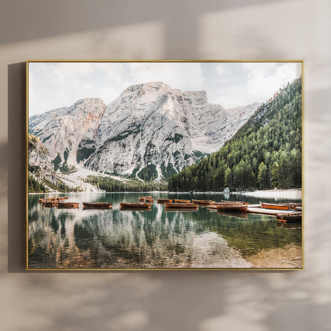 Lago di Braies Dolomites Print – Alpine Lake Photography Wall Art