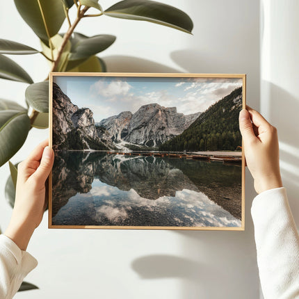 Lago di Braies Print – Dolomites Landscape Photography Wall Art