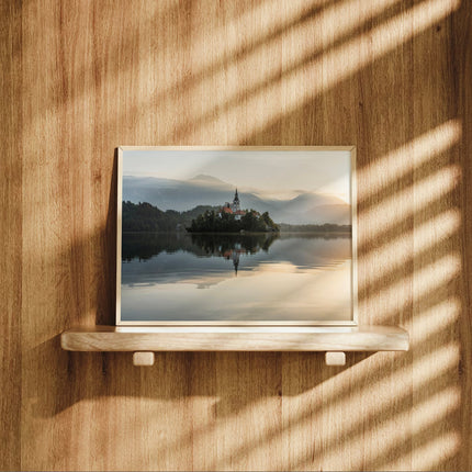Lake Bled Sunrise Wall Art – Island Church & Reflections Print