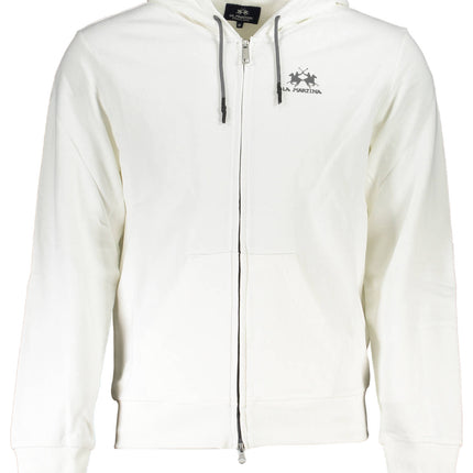 La Martina Sweatshirt Herren – Weißes Kapuzen-Sweatshirt mit Reißverschluss