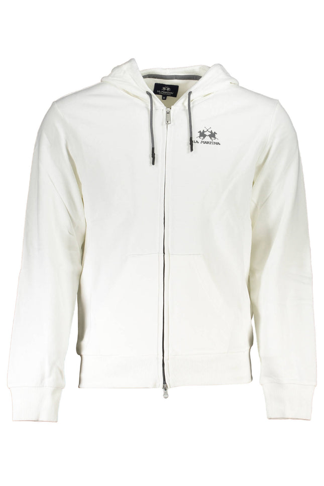 La Martina Sweatshirt Herren – Weißes Kapuzen-Sweatshirt mit Reißverschluss