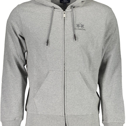 LA MARTINA Herren-Sweatshirt mit Reißverschluss – Graues Kapuzen-Sweatshirt für Herren