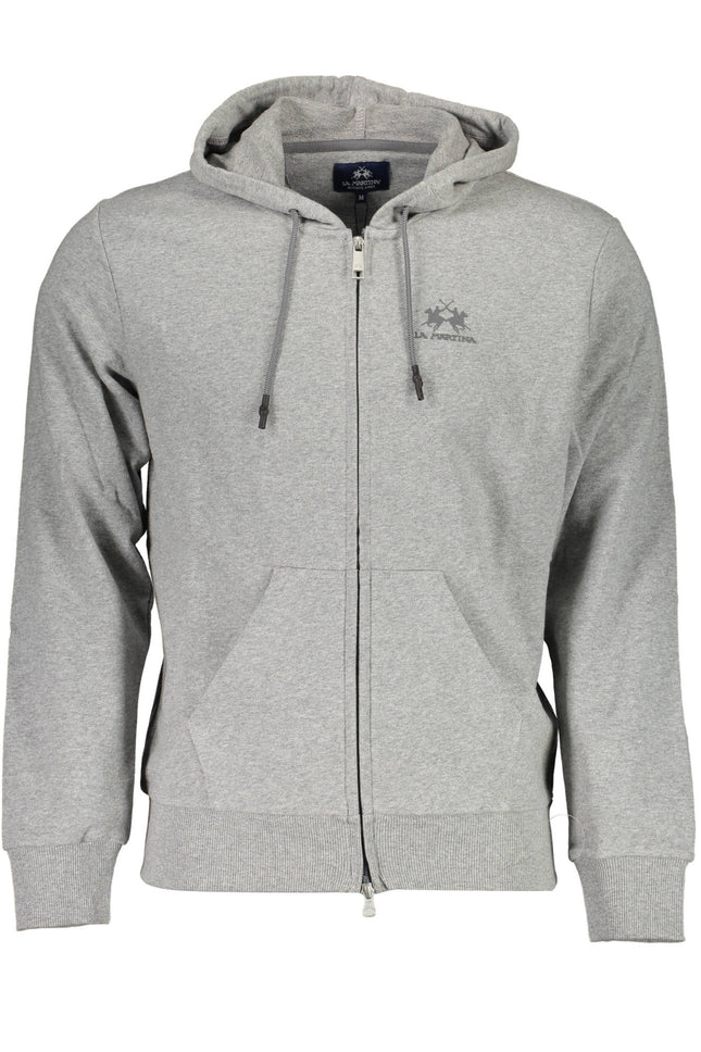 LA MARTINA Herren-Sweatshirt mit Reißverschluss – Graues Kapuzen-Sweatshirt für Herren