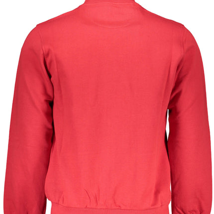 LA MARTINA Sweatshirt Herren mit Reißverschluss – Rotes Langarmshirt aus Italien