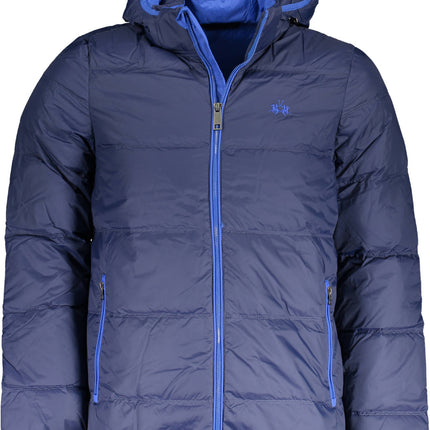 LA MARTINA Jacke Herren – Blaue Winterjacke mit Kapuze und Kontrastdetails