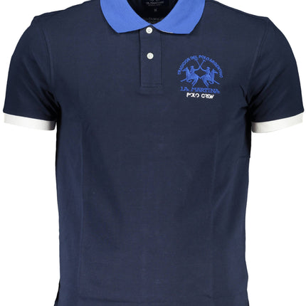 La Martina Herren Kurzarm Polo Blau