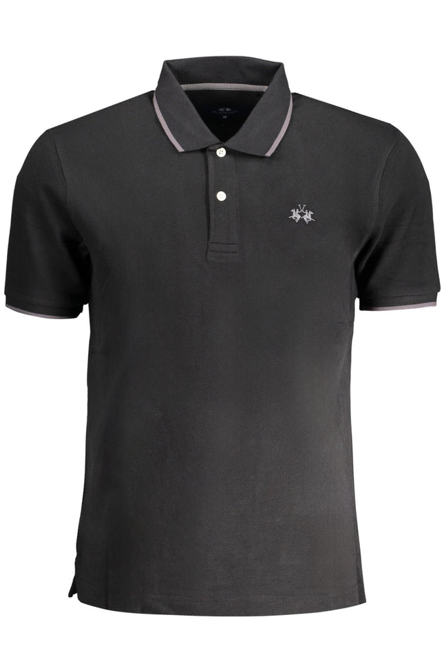 LA MARTINA Herren Poloshirt Kurzarm Schwarz – Klassisches Polo mit Logo-Stickerei