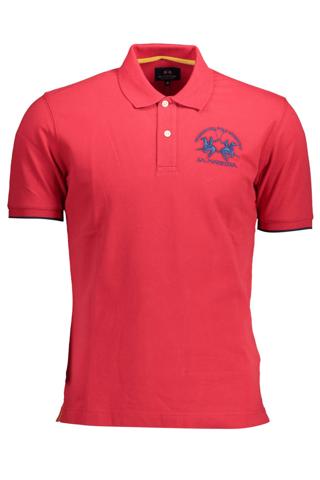 La Martina Poloshirt Herren – Kurzärmliges Polohemd in Rot mit Stickerei | soulluna.de