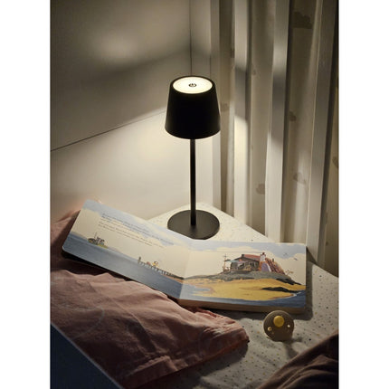 SEO. Lampe LED ohne Kabel Touch Tischleuchte Tischlampe Leuchte kabellos dimmbar - Weiß, Höhe 37 cm (Modell Lina) Linkreich