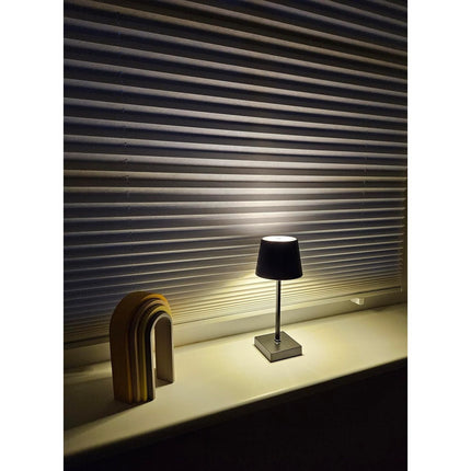 SEO. Lampe LED ohne Kabel Touch Tischleuchte Tischlampe Leuchte kabellos dimmbar - Schwarz, Höhe 27 cm (Modell Sue) Linkreich