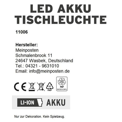 Lampe LED ohne Kabel Touch Tischleuchte Tischlampe Leuchte kabellos dimmbar (Lampe) kaufen bei Linkreich – Jetzt entdecken!
