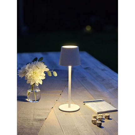 SEO. Lampe LED ohne Kabel Touch Tischleuchte Tischlampe Leuchte kabellos dimmbar - Weiß, Höhe 37 cm (Modell Lina) Linkreich