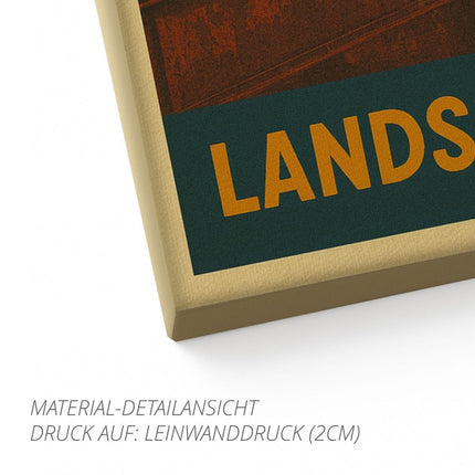 SEO. Landschaftspark Duisburg - Nord – Retro Poster im 70er - Look - Leinwand (2 cm) Linkreich