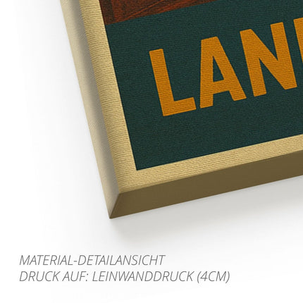 SEO. Landschaftspark Duisburg - Nord – Retro Poster im 70er - Look - Leinwand (4 cm) Linkreich
