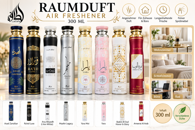 Lattafa Air Freshener 300 ml – Raumduft Varianten