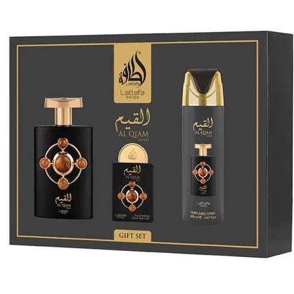 Lattafa Pride Al Qiam Gold – Luxus - Geschenkset (100 ml EDP + 200 ml Body Spray + 20 ml Travel) (Geschenkset) kaufen bei Linkreich – Jetzt entdecken!