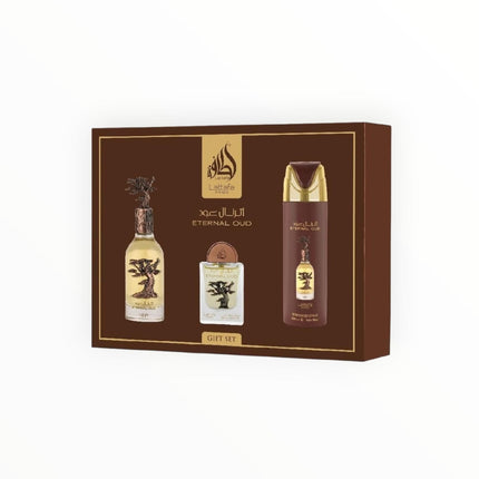 Lattafa Pride Eternal Oud Geschenkset – 3 - teiliges Unisex - Parfum - Set mit Eau de Parfum 100 ml, Deospray & Mini – Orientalisch - hölzerner Duft mit Grapefruit, Vanille & Oud (Geschenkset) kaufen bei Linkreich – Jetzt entdecken!