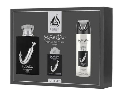 Lattafa Pride Ishq Al Shuyukh Silver – Herren Geschenkset 3-teilig - Linkreich