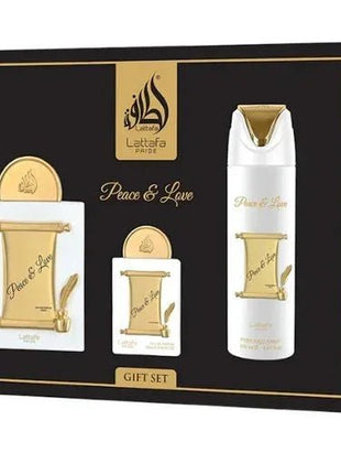 Lattafa Pride Peace & Love Geschenkset – 3-teiliges Unisex-Parfum-Set mit Eau de Parfum 100 ml, Body Spray & Mini-Duft - Linkreich