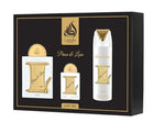 Lattafa Pride Peace & Love Geschenkset – 3-teiliges Unisex-Parfum-Set mit Eau de Parfum 100 ml, Body Spray & Mini-Duft - Linkreich