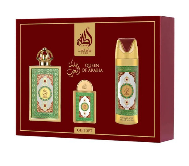 LATTAFA PRIDE – Queen of Arabia Gift Set | EDP 100 ml + Body Spray 200 ml + Travel 20 ml (Eau de Parfum) kaufen bei Linkreich – Jetzt entdecken!